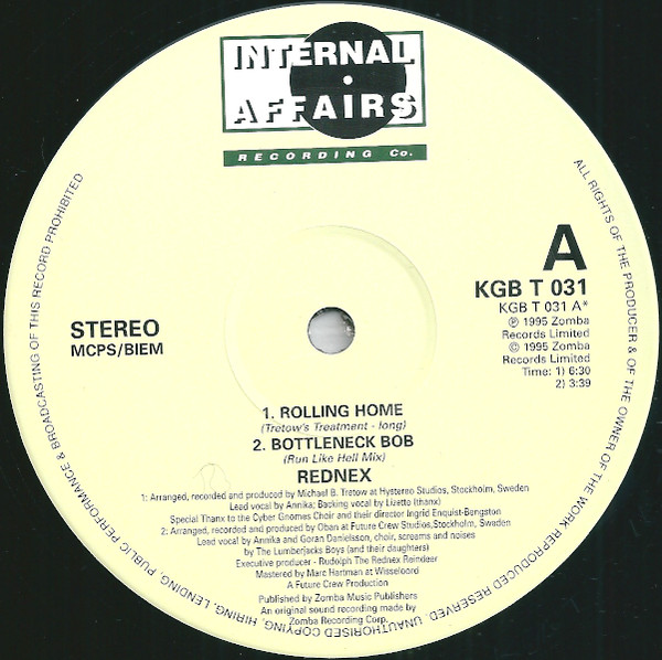 Rednex - Rolling Home | Internal Affairs Recording Co. (KGB T 031) - 3