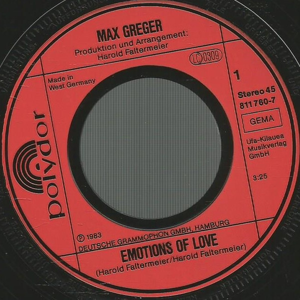 Max Greger - Emotions Of Love | Polydor (811 760-7) - 2