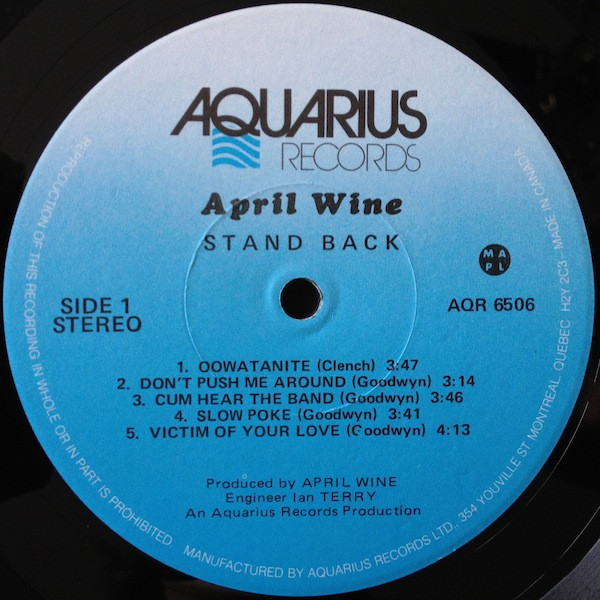 April Wine - Stand Back | Aquarius Records (AQR-6506) - 3 April Wine - Stand Back | Aquarius Records (AQR-6506) - 3