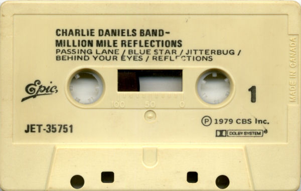 The Charlie Daniels Band - Million Mile Reflections | Epic (JET 35751) - 3