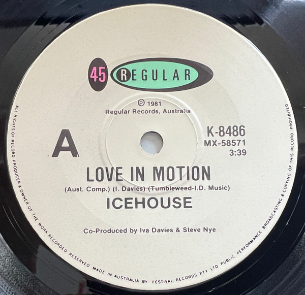 Icehouse - Love In Motion / Goodnight, Mr. Matthews | Regular Records (K 8486) - 3