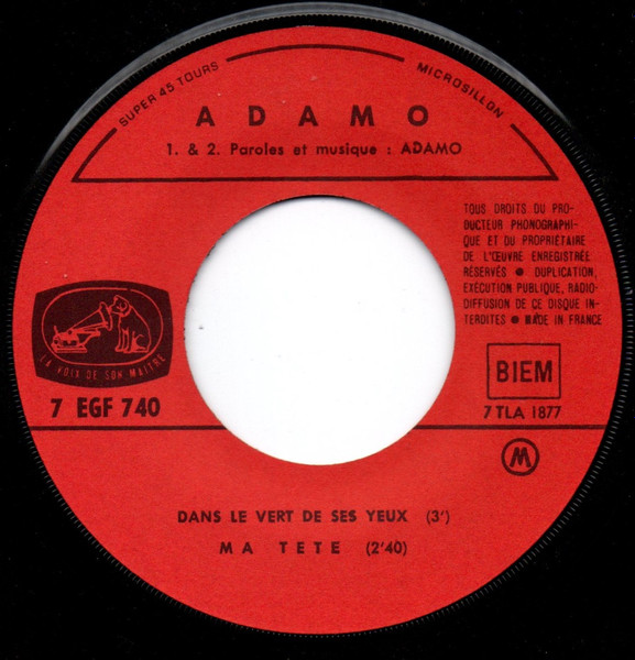 Adamo - Vous Permettez, Monsieur ? | La Voix De Son Maître (EGF 740) - 4