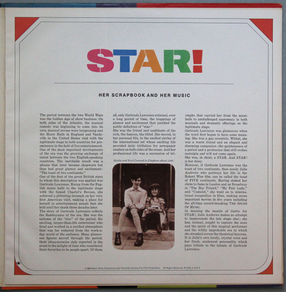 Julie Andrews - Star! (Original Motion Picture Sound Track Album) | 20th Century Fox Records (DTCS 5102) - 3 Julie Andrews - Star! (Original Motion Picture Sound Track Album) | 20th Century Fox Records (DTCS 5102) - 3