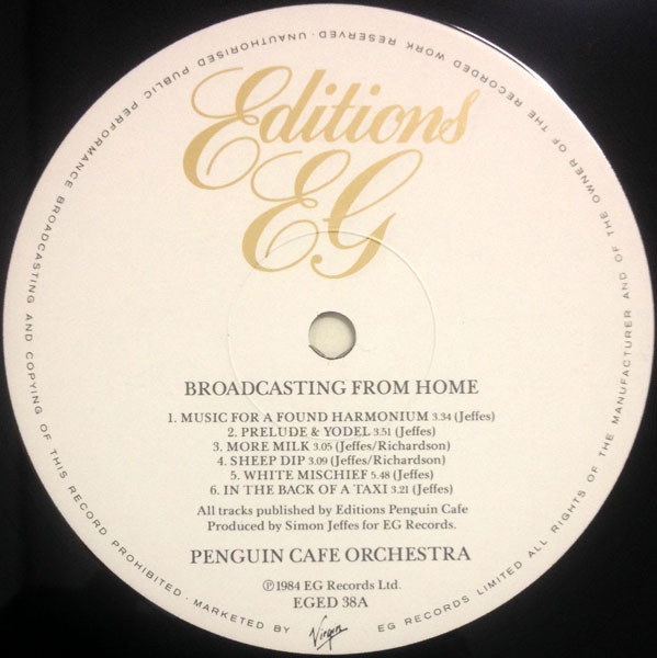 Penguin Cafe Orchestra - Broadcasting From Home | Editions EG (EGED 38) - 2 Penguin Cafe Orchestra - Broadcasting From Home | Editions EG (EGED 38) - 2
