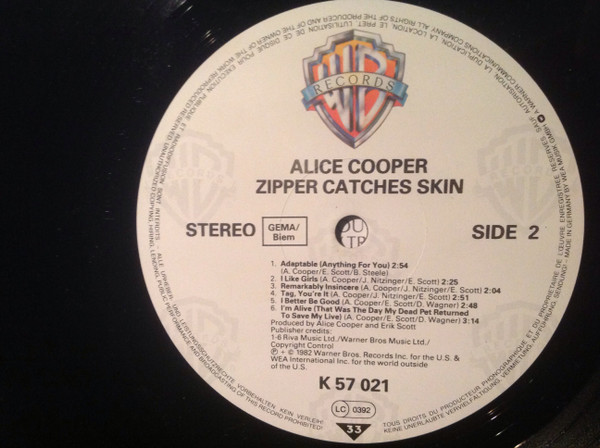 Alice Cooper - Zipper Catches Skin | Warner Bros. Records (WB K 57 021 (1-23719)) - 4 Alice Cooper - Zipper Catches Skin | Warner Bros. Records (WB K 57 021 (1-23719)) - 4