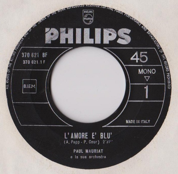 Paul Mauriat And His Orchestra - L'Amore È Blu | Philips (370 621 PF) - 3