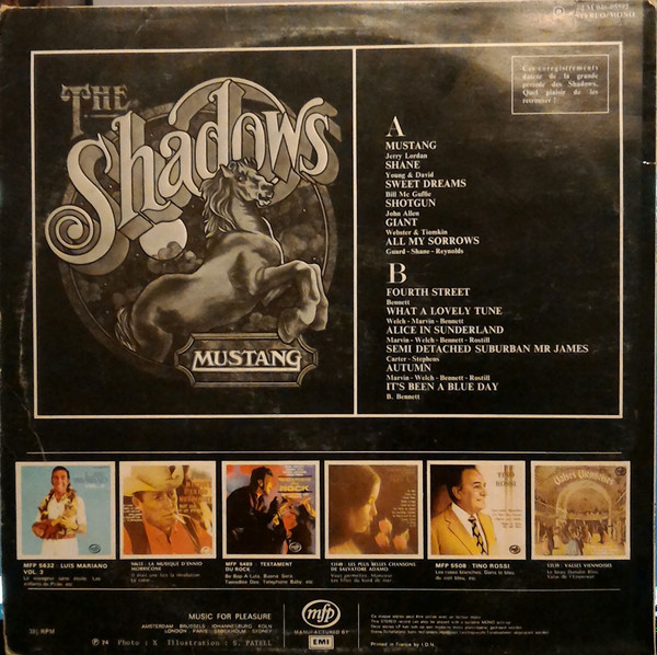 The Shadows - Mustang - Best Of | Music For Pleasure (2M 046-05592) - 2