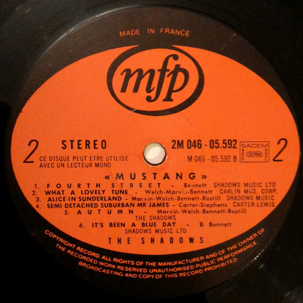 The Shadows - Mustang - Best Of | Music For Pleasure (2M 046-05592) - 4