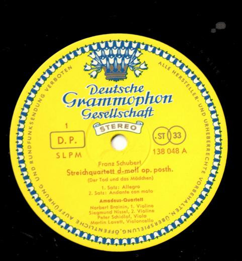 Franz Schubert / Amadeus-Quartett - String Quartet D Minor Op.Posth. / Quartet Movement C Minor Op.Posth. | Deutsche Grammophon (138 048 SLPM) - 2