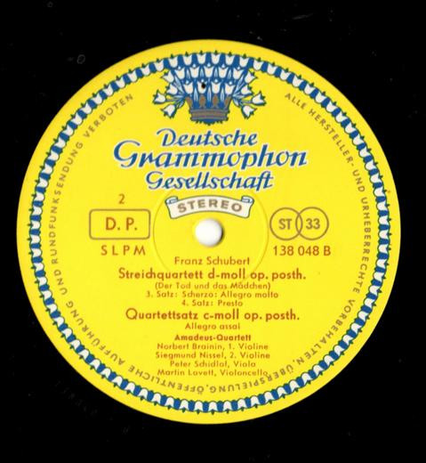 Franz Schubert / Amadeus-Quartett - String Quartet D Minor Op.Posth. / Quartet Movement C Minor Op.Posth. | Deutsche Grammophon (138 048 SLPM) - 3
