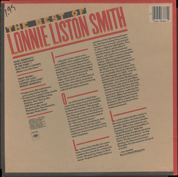 Lonnie Liston Smith - The Best Of Lonnie Liston Smith | Columbia (JC 36366) - 2
