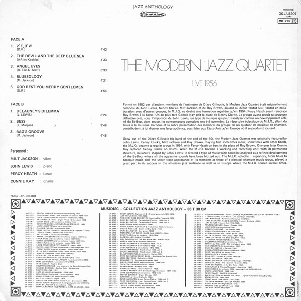 The Modern Jazz Quartet - Live 1956 | Musidisc (30 JA 5207) - 2 The Modern Jazz Quartet - Live 1956 | Musidisc (30 JA 5207) - 2