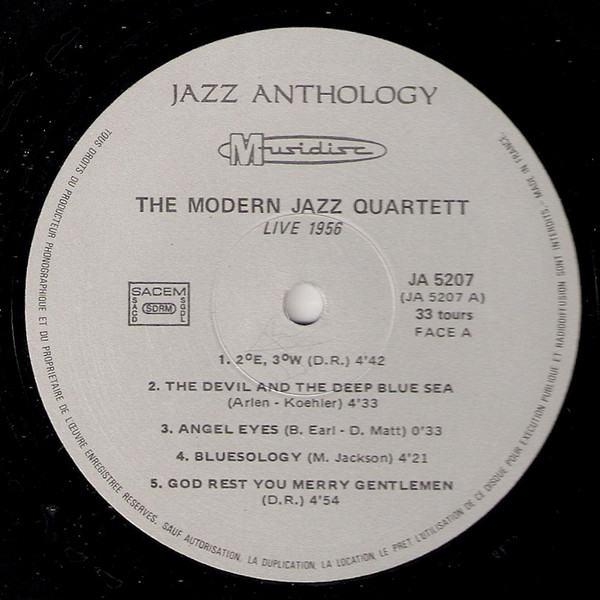 The Modern Jazz Quartet - Live 1956 | Musidisc (30 JA 5207) - 3 The Modern Jazz Quartet - Live 1956 | Musidisc (30 JA 5207) - 3