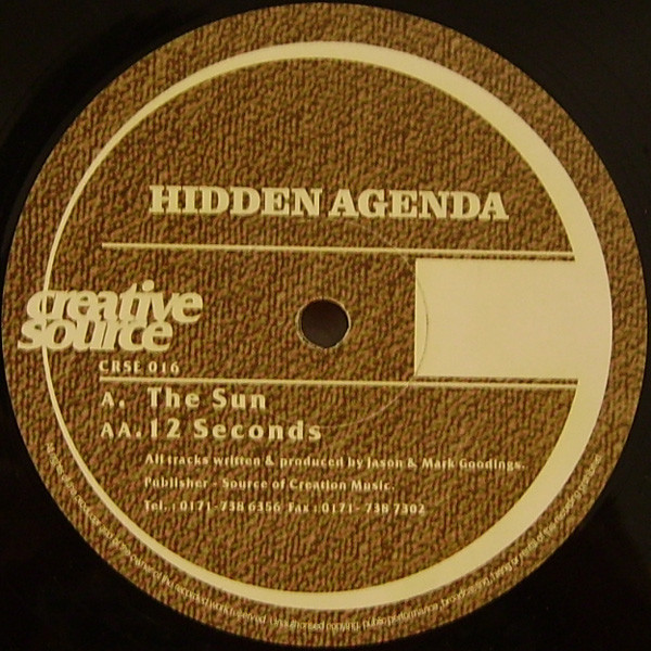 Hidden Agenda - The Sun / 12 Seconds | Creative Source (CRSE 016) - 3