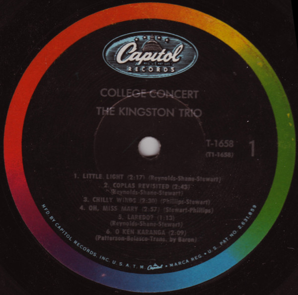 Kingston Trio - College Concert | Capitol Records (T 1658) - 3 Kingston Trio - College Concert | Capitol Records (T 1658) - 3