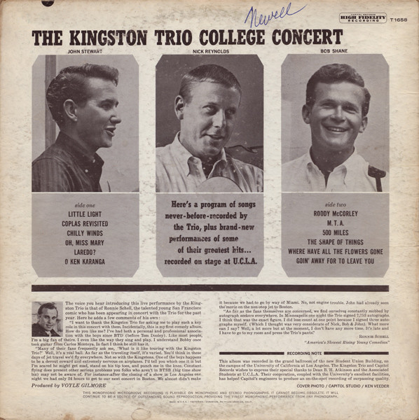Kingston Trio - College Concert | Capitol Records (T 1658) - 2 Kingston Trio - College Concert | Capitol Records (T 1658) - 2