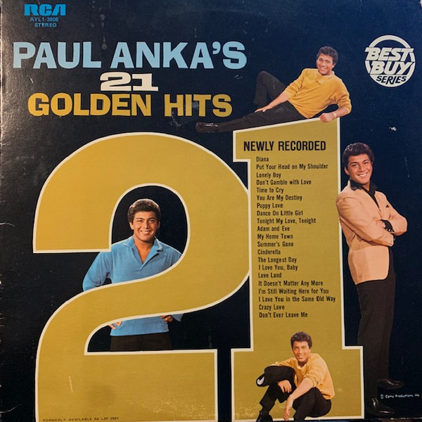 Paul Anka - Paul Anka's 21 Golden Hits | RCA (AYL1-3808) - 2