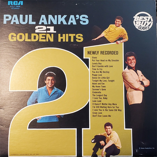 Paul Anka - Paul Anka's 21 Golden Hits | RCA (AYL1-3808) - main