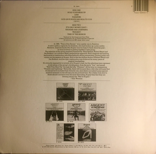 The Argent Anthology - A Collection Of Greatest Hits