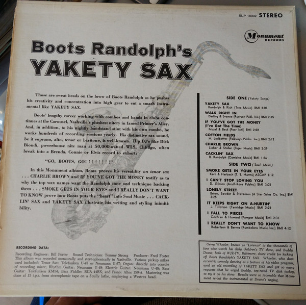 Boots Randolph - Boots Randolph's Yakety Sax! | Monument (SLP-18002) - 3 Boots Randolph - Boots Randolph's Yakety Sax! | Monument (SLP-18002) - 3