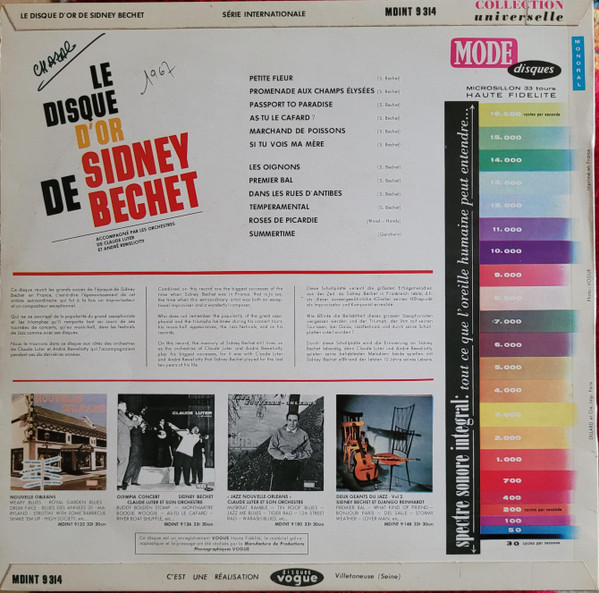 Sidney Bechet - Le Disque D'Or De Sidney Bechet | Mode Disques (MDINT 9314) - 2 Sidney Bechet - Le Disque D'Or De Sidney Bechet | Mode Disques (MDINT 9314) - 2