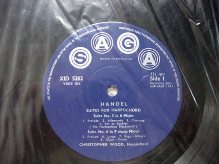 Georg Friedrich Händel , Christopher Wood - Suites For Harpsichord 5-8 | Saga (XID 5202)