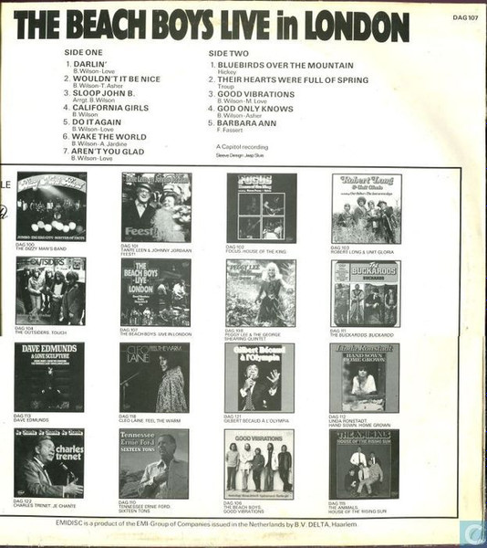 The Beach Boys - Live In London | Emidisc (DAG 107) - 2