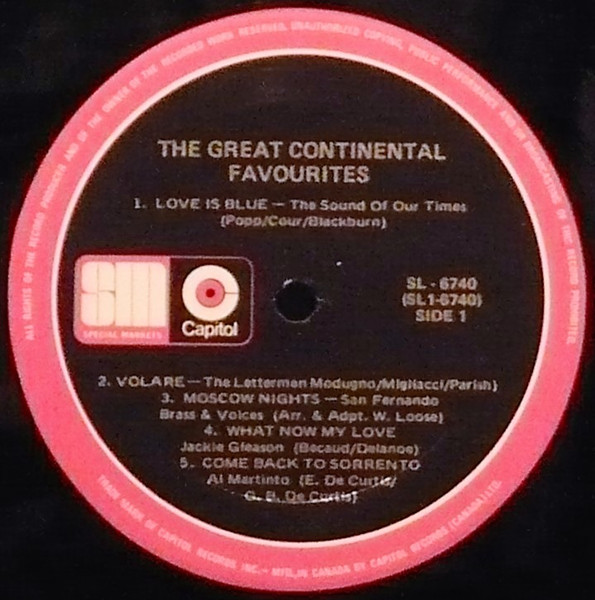 Various - The Great Continental Favourites | Capitol Special Markets (SL-6740) - 2 Various - The Great Continental Favourites | Capitol Special Markets (SL-6740) - 2
