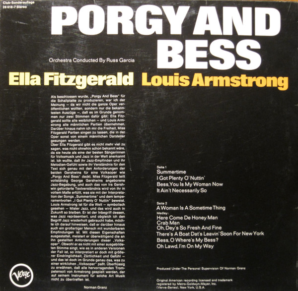 Ella Fitzgerald & Louis Armstrong - Porgy And Bess | Verve Records (28 618-7) - 2 Ella Fitzgerald & Louis Armstrong - Porgy And Bess | Verve Records (28 618-7) - 2