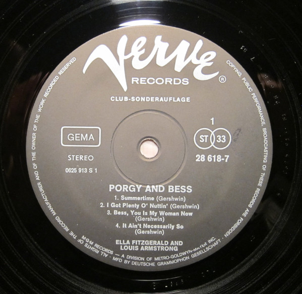 Ella Fitzgerald & Louis Armstrong - Porgy And Bess | Verve Records (28 618-7) - 3 Ella Fitzgerald & Louis Armstrong - Porgy And Bess | Verve Records (28 618-7) - 3