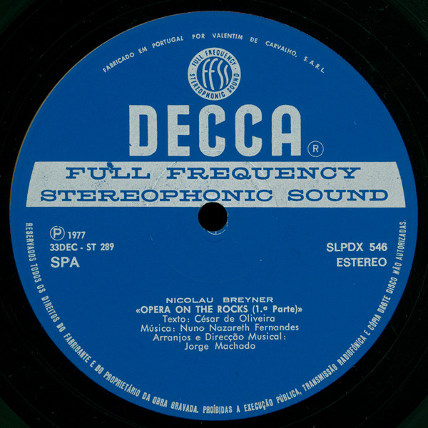 Nicolau Breyner - Opera On The Rocks | Decca (SLPDX 546) - 3