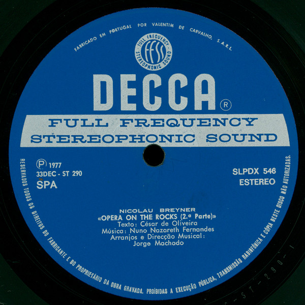 Nicolau Breyner - Opera On The Rocks | Decca (SLPDX 546) - 4