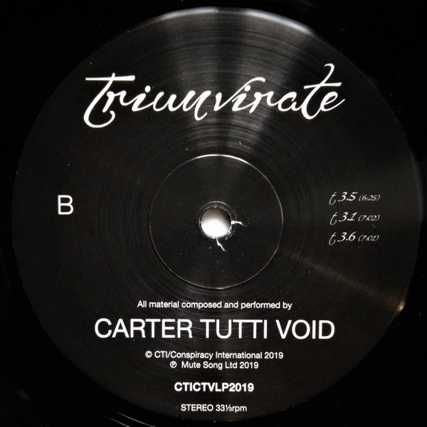 Carter Tutti Void - Triumvirate | Conspiracy International (CTICTVLP2019) - 3