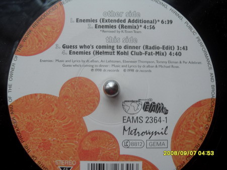 Dr. Alban - Enemies / Guess Who's Coming To Dinner | EAMS (EAMS 2364-1) - 2