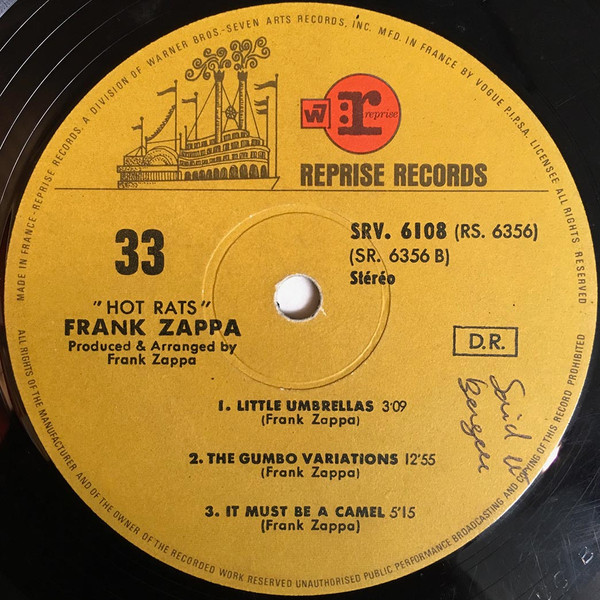 Frank Zappa - Hot Rats | Reprise Records (SRV. 6108) - 4