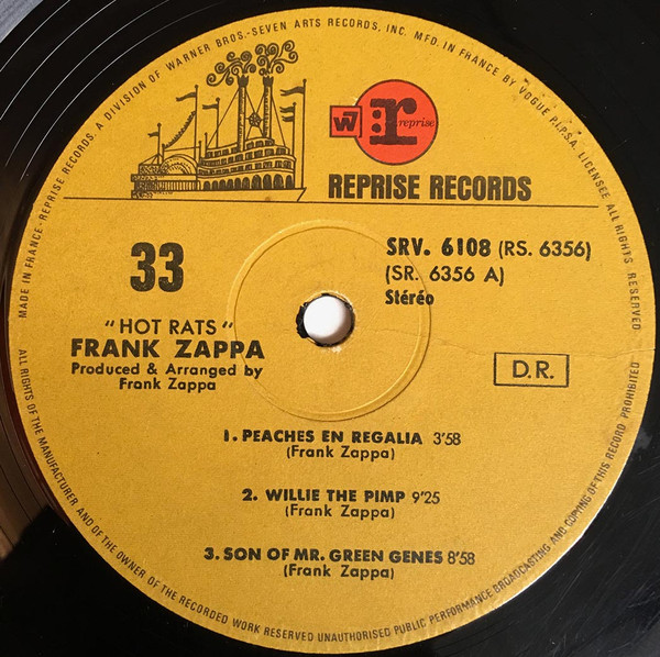 Frank Zappa - Hot Rats | Reprise Records (SRV. 6108) - 3