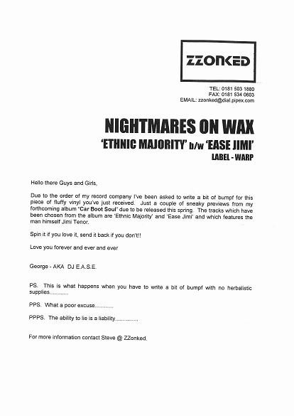 Nightmares On Wax - Carboot Soul | Warp Records (WARPLP61P) - 3