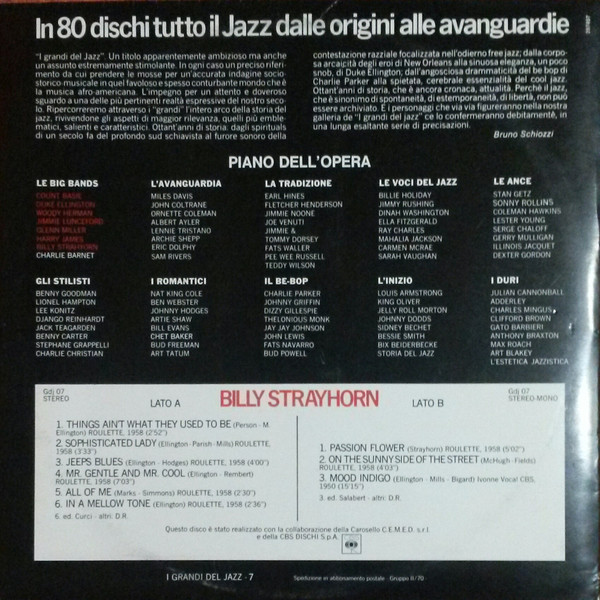Billy Strayhorn - Billy Strayhorn | Fabbri Editori (GdJ 07) - main Billy Strayhorn - Billy Strayhorn | Fabbri Editori (GdJ 07) - main