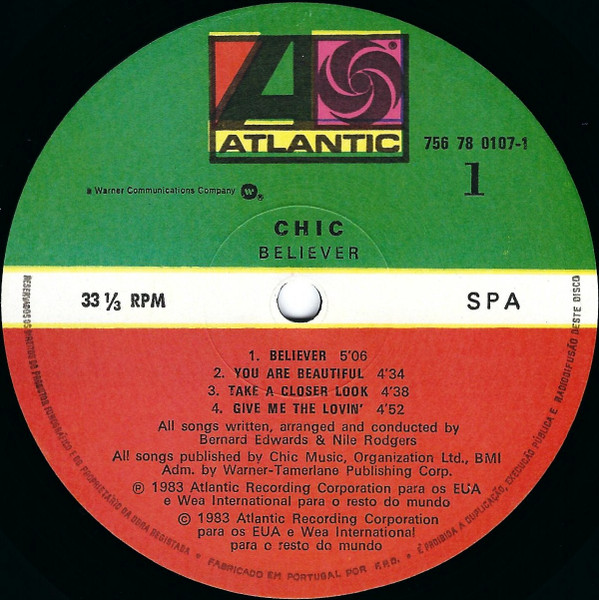 Chic - Believer | Atlantic (756 78-0107-1) - 3