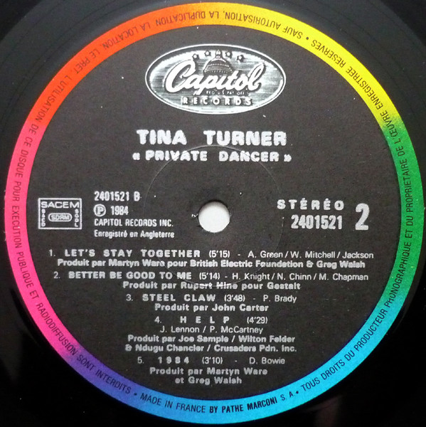 Tina Turner - Private Dancer | Capitol Records (2401521) - 4