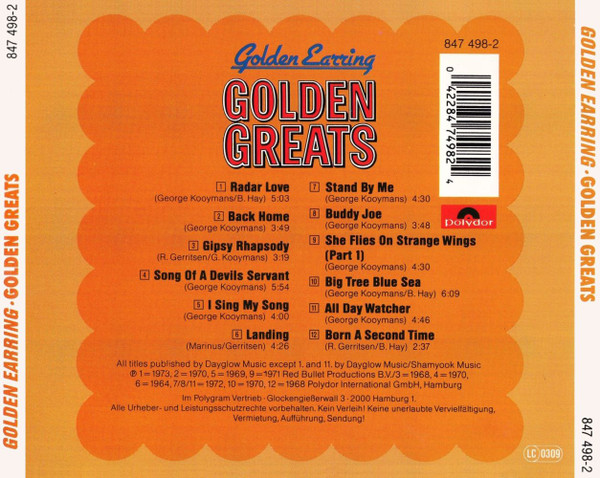 Golden Earring - Golden Greats | Polydor (847 498-2) - 3