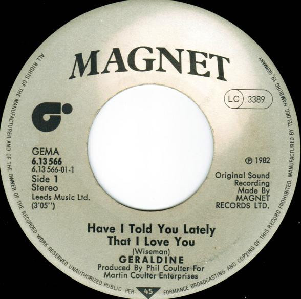 Geraldine - Have I Told You Lately That I Love You | Magnet (6.13 566) - 3 Geraldine - Have I Told You Lately That I Love You | Magnet (6.13 566) - 3
