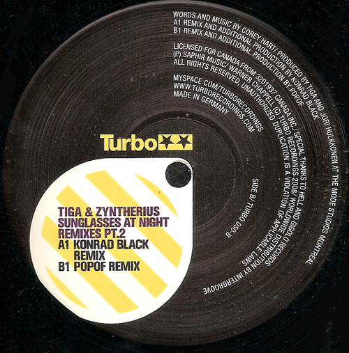 Tiga & Zyntherius - Sunglasses At Night Remixes Part 2 | Turbo (TURBO 050-B) - 2 Tiga & Zyntherius - Sunglasses At Night Remixes Part 2 | Turbo (TURBO 050-B) - 2
