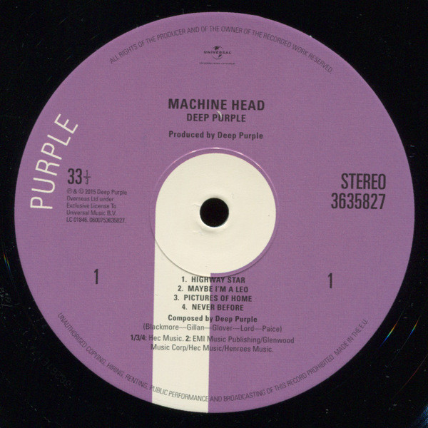Deep Purple - Machine Head | Purple Records (3635827) - 2