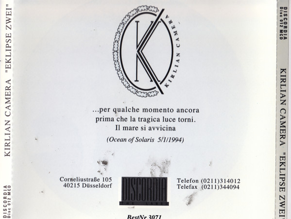 Kirlian Camera - Eklipse Zwei | Discordia (DISC 012 MCD) - 2