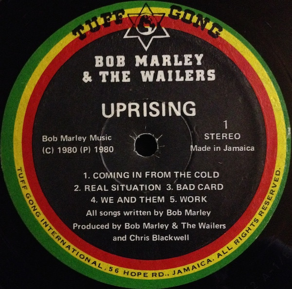 Bob Marley & The Wailers - Uprising | Tuff Gong (ILPS 9596) - 3 Bob Marley & The Wailers - Uprising | Tuff Gong (ILPS 9596) - 3