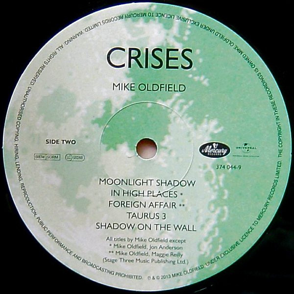 Mike Oldfield - Crises (2013 Europe Reissue) [Vinyl] | Mercury (374 044-9) - 4