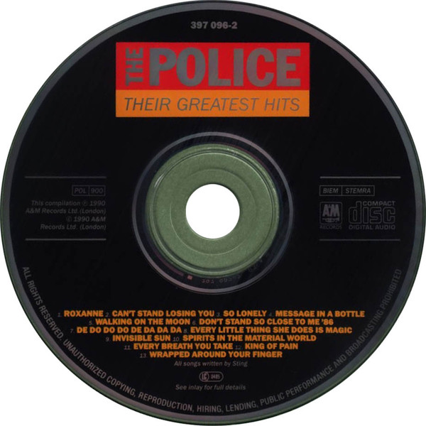 The Police - Their Greatest Hits | A&M Records (397 096-2) - 3