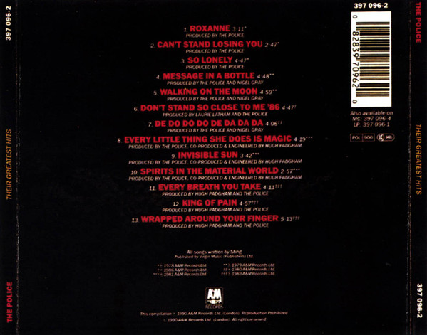 The Police - Their Greatest Hits | A&M Records (397 096-2) - 2