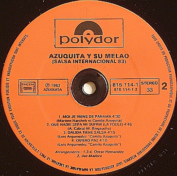 Azuquita Y Su Melao - Salsa International 83 | Polydor (815 114-1) - 4